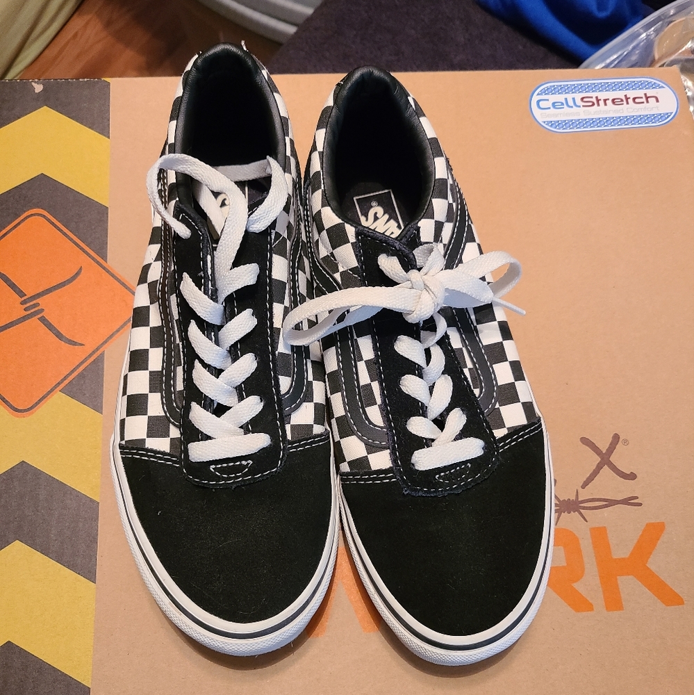 Youth Black and White checkered VANS